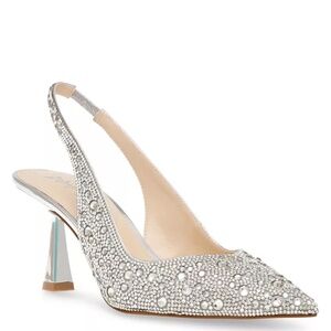 Betsey Johnson Rhinestone Clark Heels in Silver